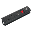 Extension Cable 3m 2 x 230V + 2 x USB Sockets - Black | Pipe Manufacturers Ltd..