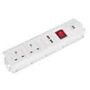 Extension Cable 3m 2 x 230V + 2 x USB Sockets - White | Pipe Manufacturers Ltd..