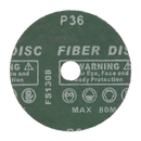Sanding Disc Fibre Backed ¯100mm 24Grit Pack of 25 | Pipe Manufacturers Ltd..