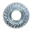 Flange Nut Serrated M6 Zinc DIN 6923 Pack of 100 | Pipe Manufacturers Ltd..