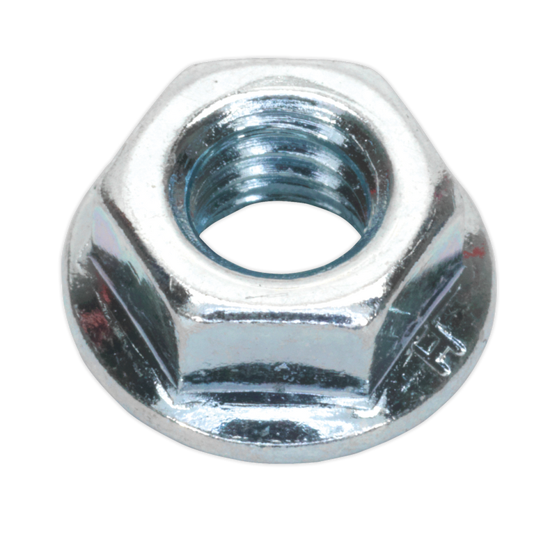 Flange Nut Serrated M8 Zinc DIN 6923 Pack of 100 | Pipe Manufacturers Ltd..