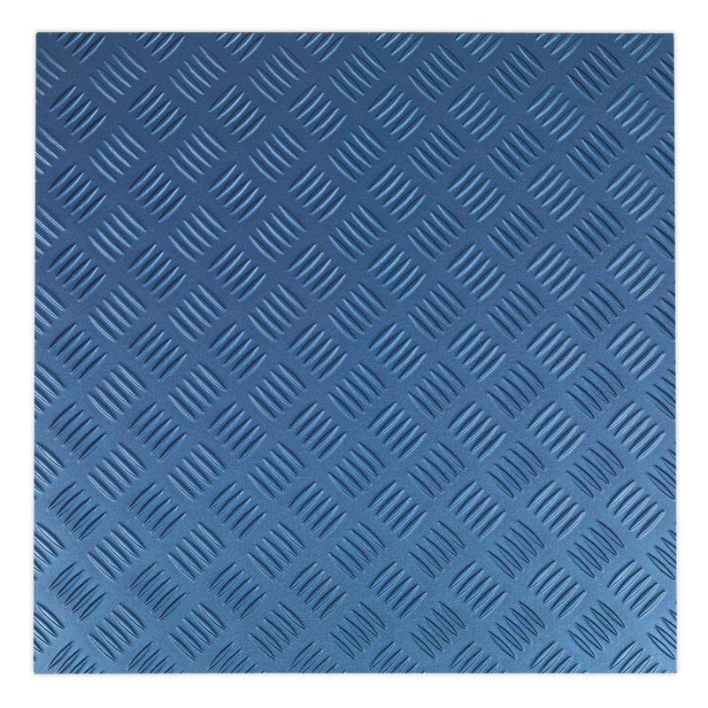 Vinyl Floor Tile with Peel & Stick Backing - Blue Treadplate Pack of 16 | Pipe Manufacturers Ltd..