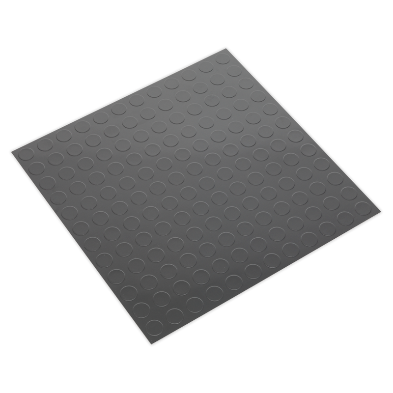 Vinyl Floor Tile with Peel & Stick Backing - Silver Coin Pack of 16 | Pipe Manufacturers Ltd..