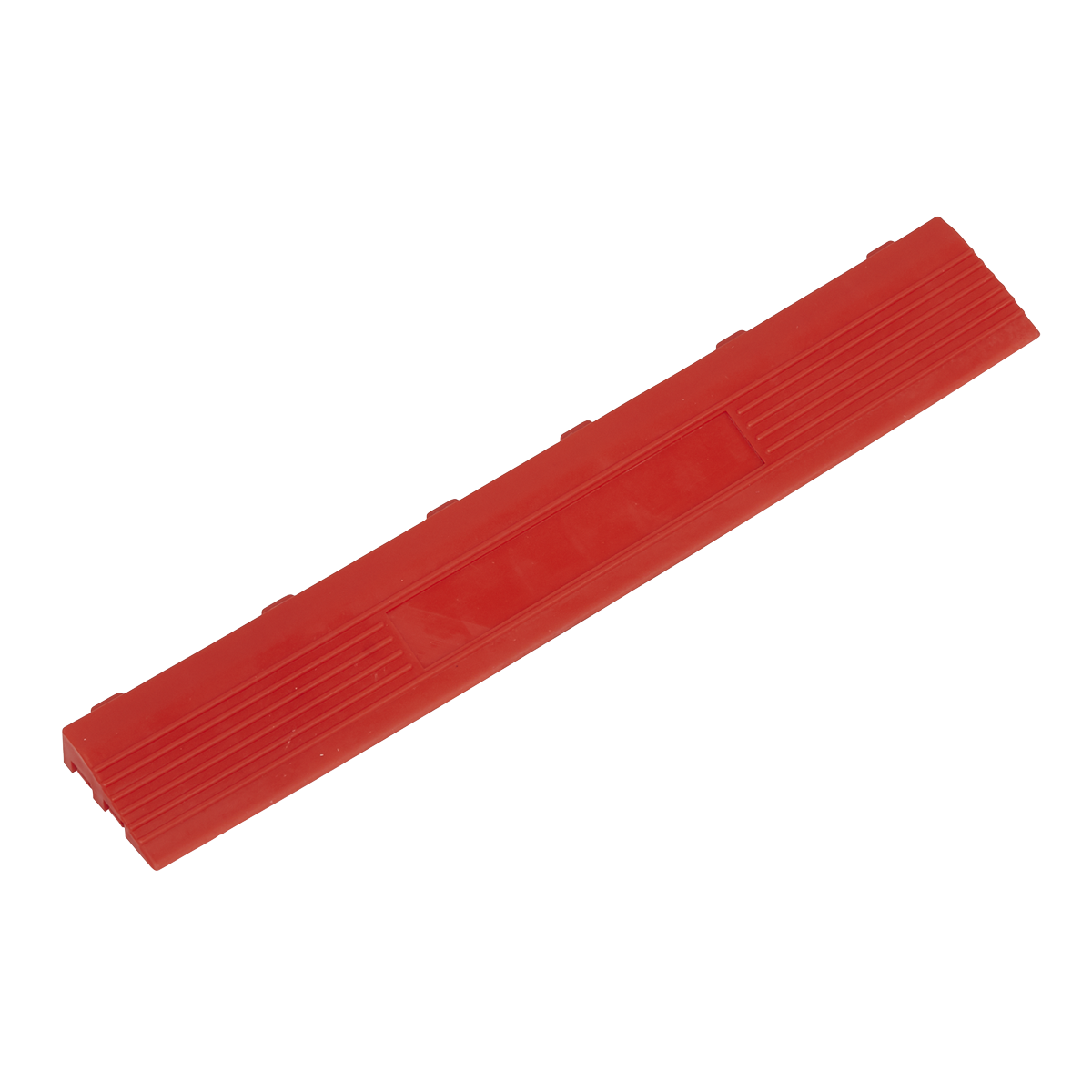 Polypropylene Floor Tile Edge 400 x 60mm Red Female - Pack of 6