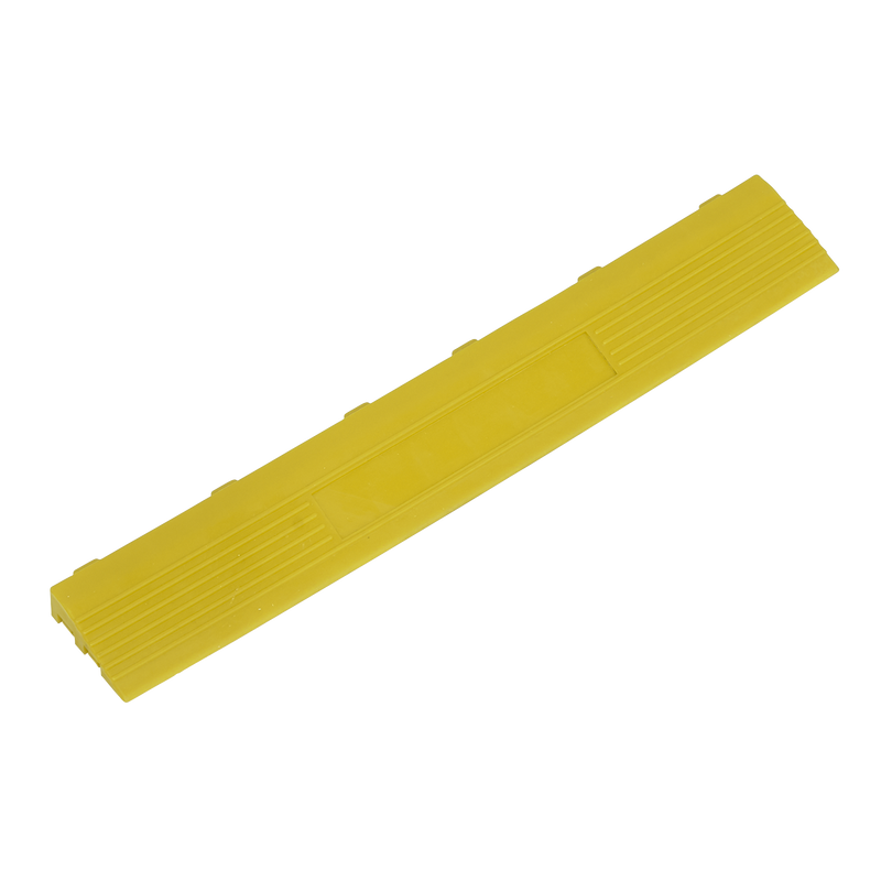Polypropylene Floor Tile Edge 400 x 60mm Yellow Female - Pack of 6 | Pipe Manufacturers Ltd..