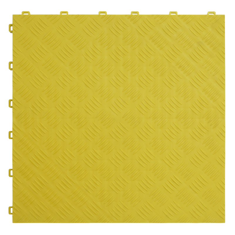 Polypropylene Floor Tile - Yellow Treadplate 400 x 400mm - Pack of 9 | Pipe Manufacturers Ltd..