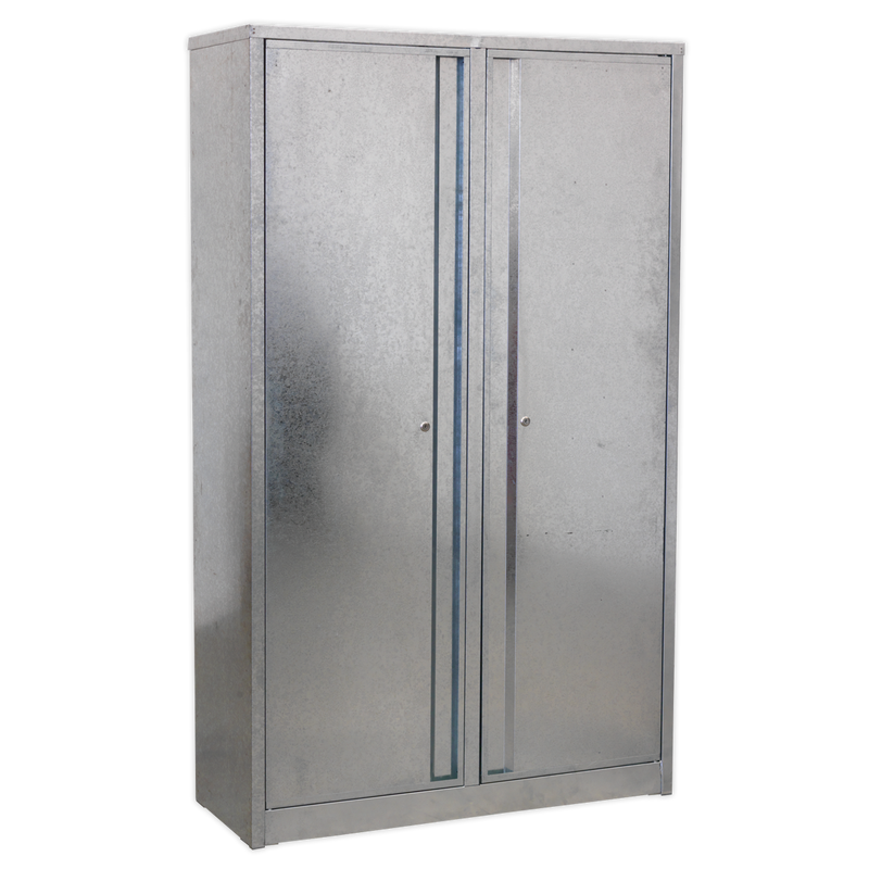 Galvanized Steel Floor Cabinet 4 Shelf Extra Wide | Pipe Manufacturers Ltd..