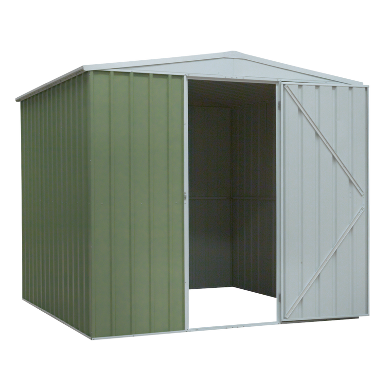 Galvanized Steel Shed Green 2.3 x 2.3 x 2.2m | Pipe Manufacturers Ltd..