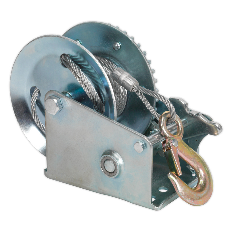 Geared Hand Winch 540kg Capacity with Cable | Pipe Manufacturers Ltd..