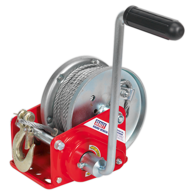 Geared Hand Winch with Brake & Cable 900kg Capacity | Pipe Manufacturers Ltd..