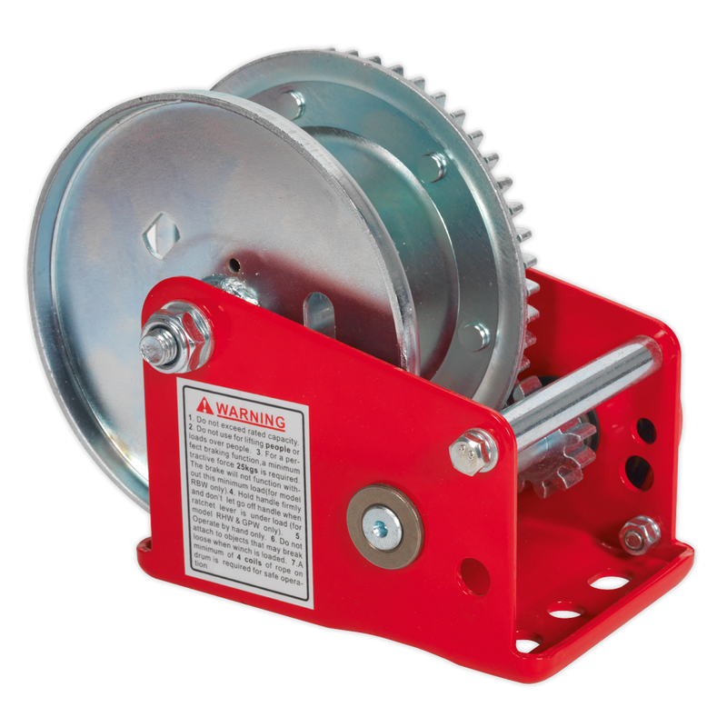 Geared Hand Winch with Brake 540kg Capacity | Pipe Manufacturers Ltd..