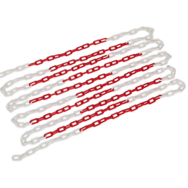 Safety Chain Red/White 25m x 6mm | Pipe Manufacturers Ltd..