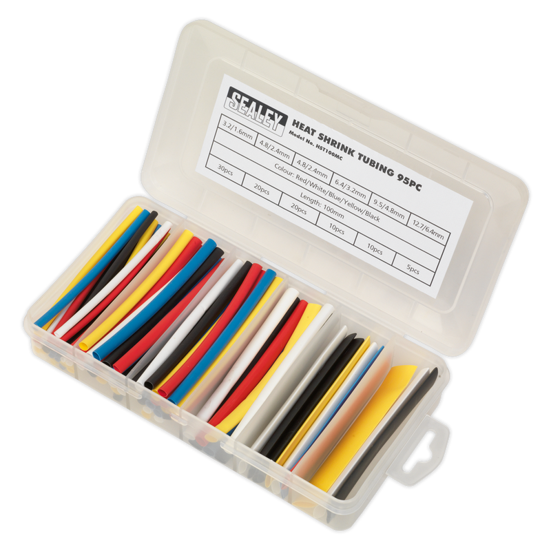 Heat Shrink Tubing Assortment 95pc 100mm Mixed Colours | Pipe Manufacturers Ltd..