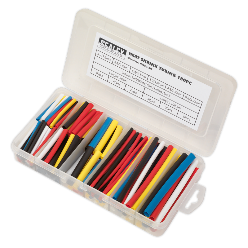 Heat Shrink Tubing Assortment 180pc 50 & 100mm Mixed Colours | Pipe Manufacturers Ltd..