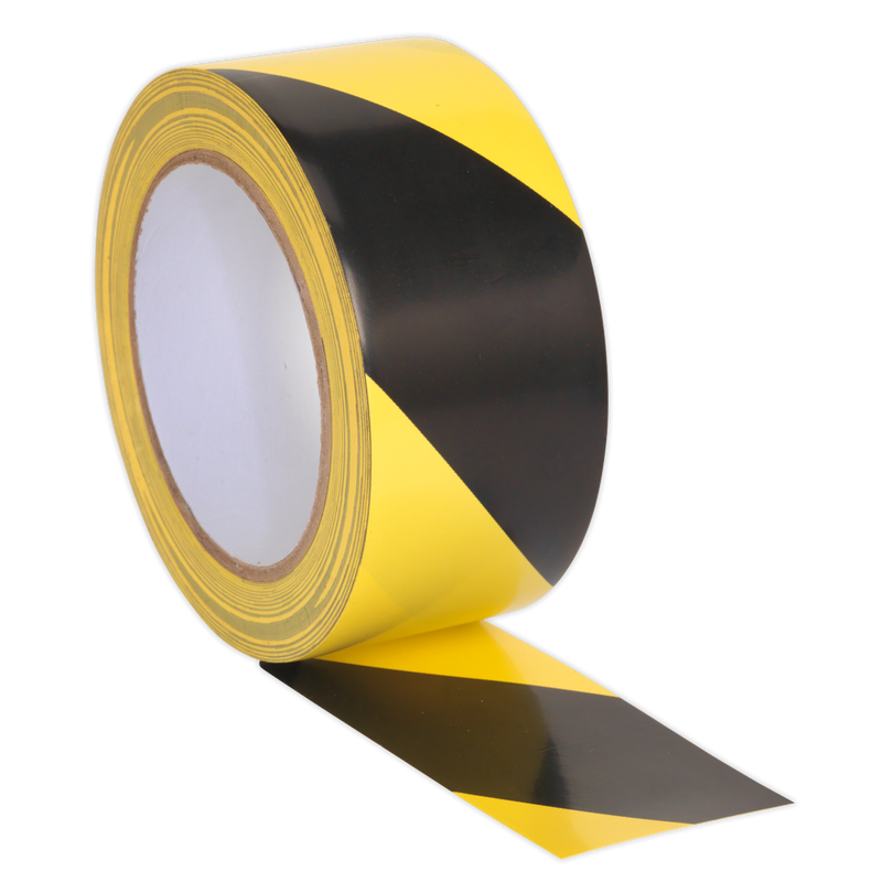 Hazard Warning Tape 50mm x 33m Black/Yellow | Pipe Manufacturers Ltd..
