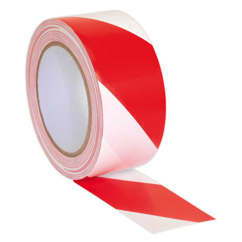 Hazard Warning Tape 50mm x 33m Red/White | Pipe Manufacturers Ltd..