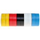 PVC Insulating Tape 19mm x 20m Mixed Colours Pack of 10 | Pipe Manufacturers Ltd..