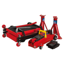 Lifting Kit 5pc 2tonne (Inc Jack, Axle Stands, Creeper, Chocks & Wrench) | Pipe Manufacturers Ltd..