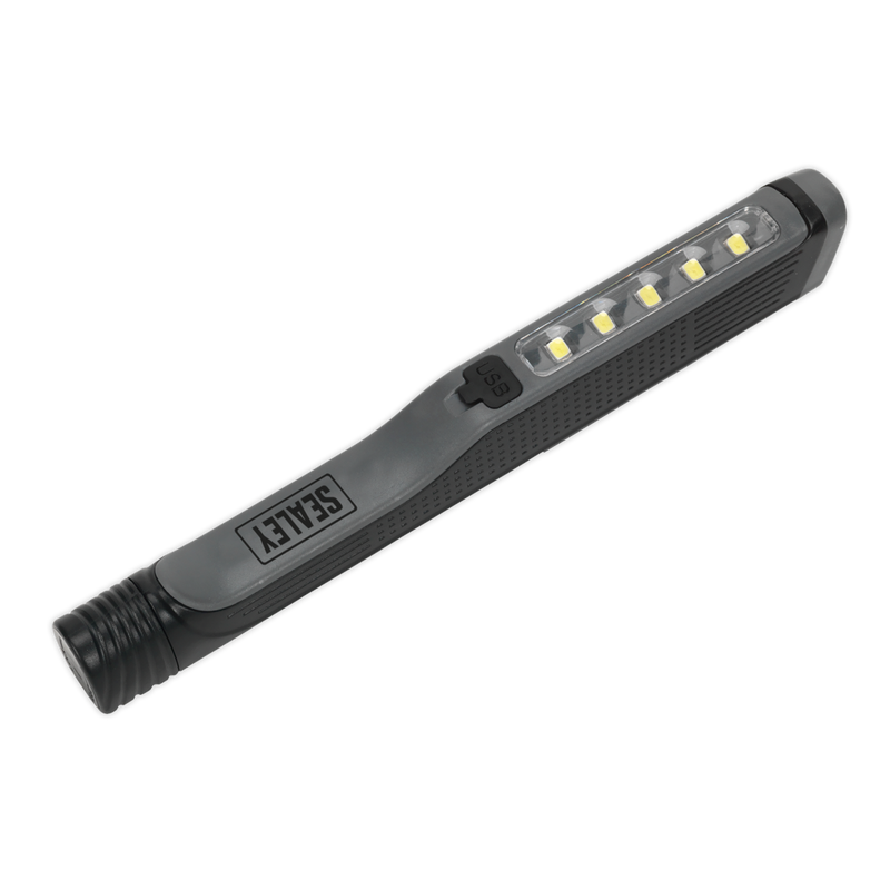 Rechargeable USB Penlight 5 SMD + 1 LED - Grey | Pipe Manufacturers Ltd..