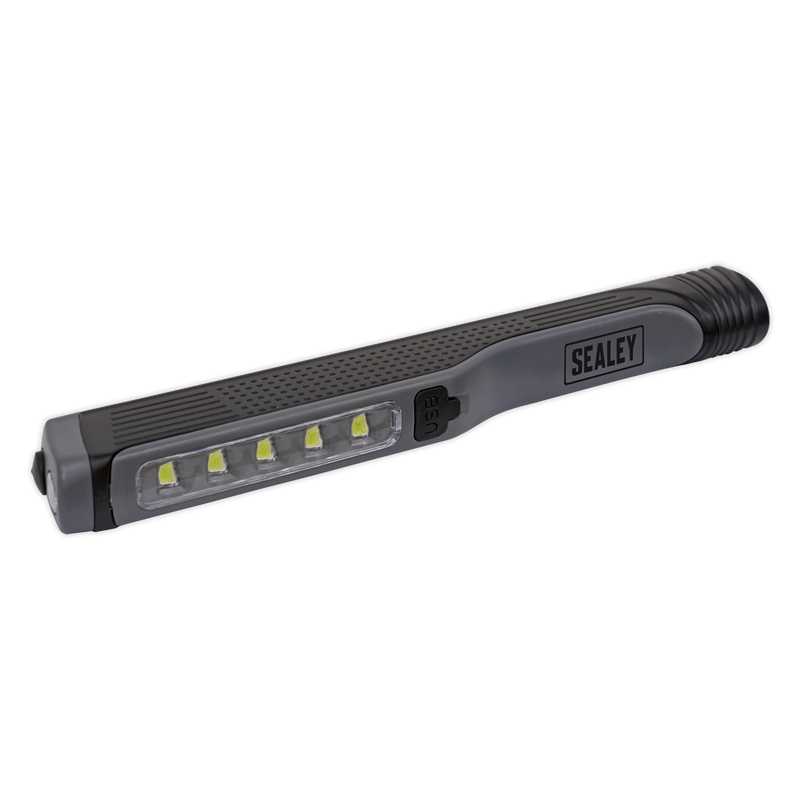 Rechargeable USB Penlight 5 SMD + 1 LED - Grey | Pipe Manufacturers Ltd..