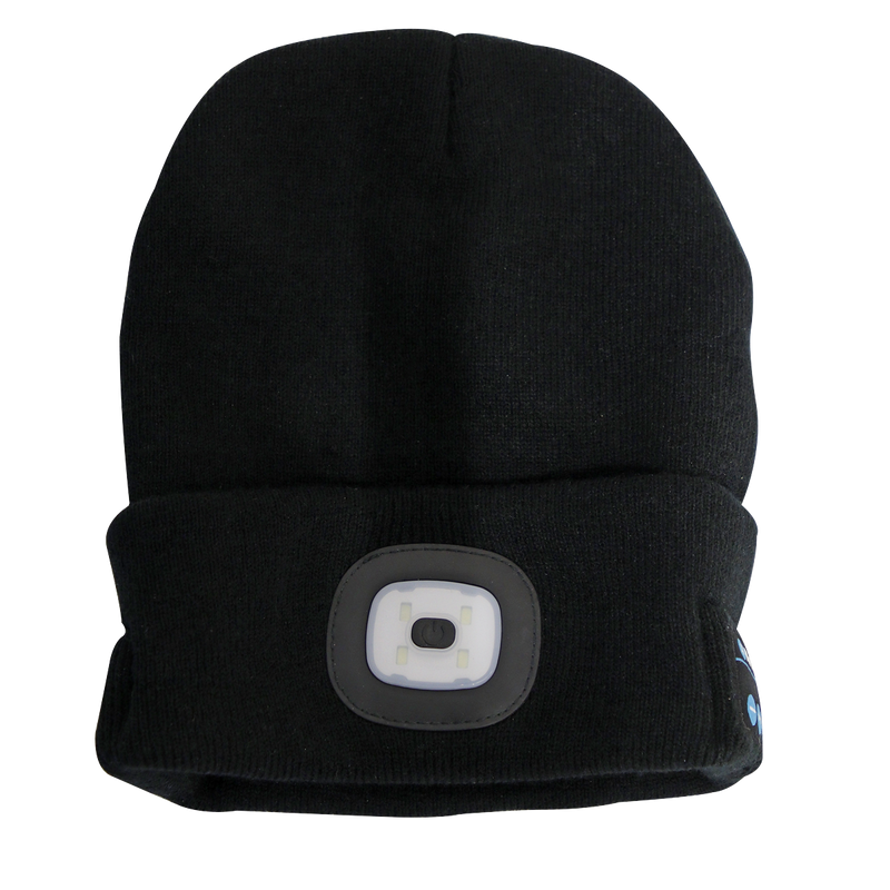Beanie Hat 4 SMD LED USB Rechargeable with Wireless Headphones | Pipe Manufacturers Ltd..