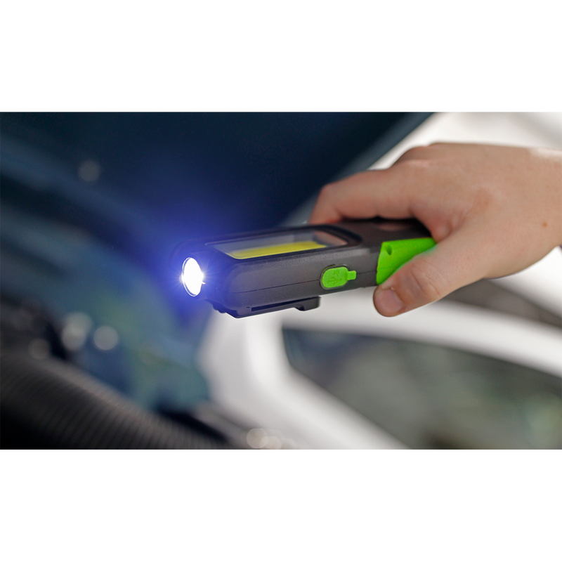 Rechargeable Inspection Lamp Green 5W COB + 3W LED + Power Bank | Pipe Manufacturers Ltd..