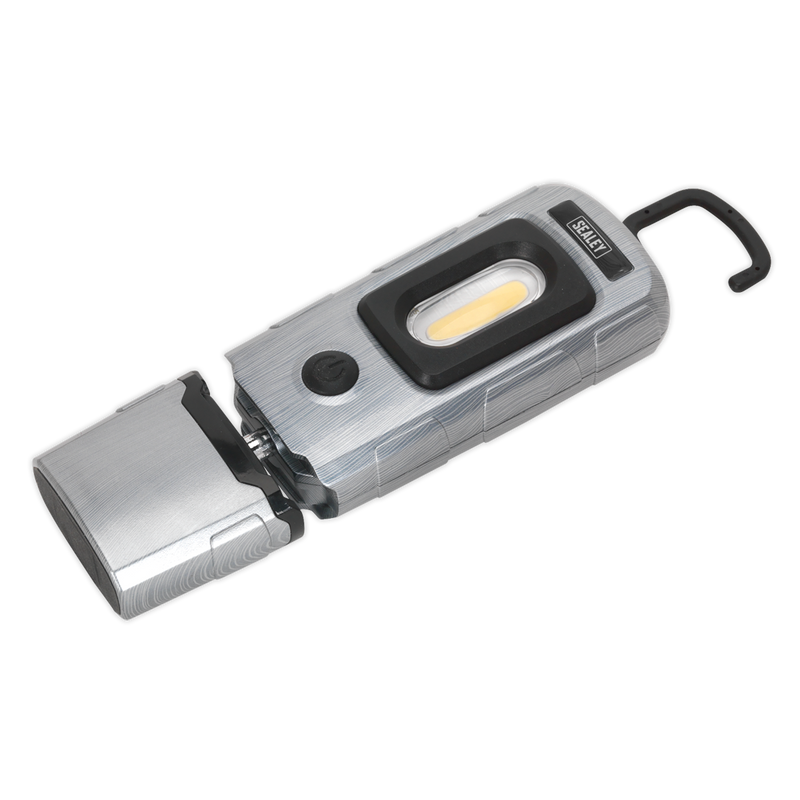 Rechargeable 360¡ Inspection Lamp 3W COB + 1W LED Brushed Aluminium Effect | Pipe Manufacturers Ltd..