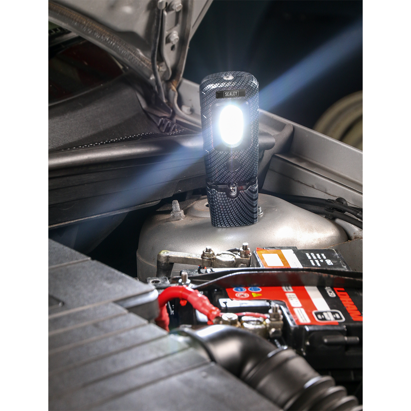 Rechargeable 360¡ Inspection Lamp 2W COB + 1W LED Carbon Fibre Effect | Pipe Manufacturers Ltd..