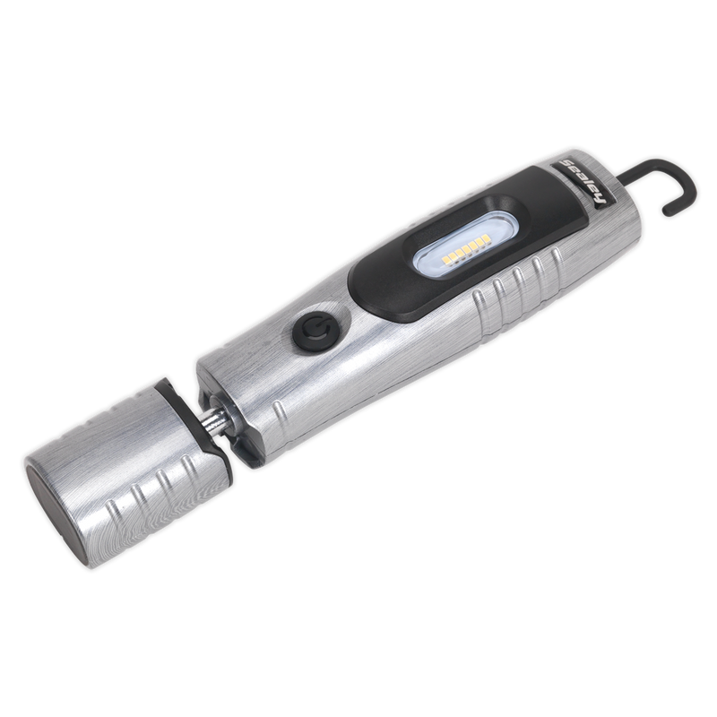 Rechargeable 360¡ Inspection Lamp 7 SMD + 3W LED Brushed Aluminium Lithium-ion | Pipe Manufacturers Ltd..