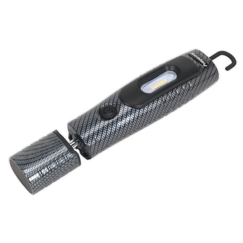 Rechargeable 360¡ Inspection Lamp 7 SMD + 3W LED Carbon Fibre Effect Lithium-ion | Pipe Manufacturers Ltd..