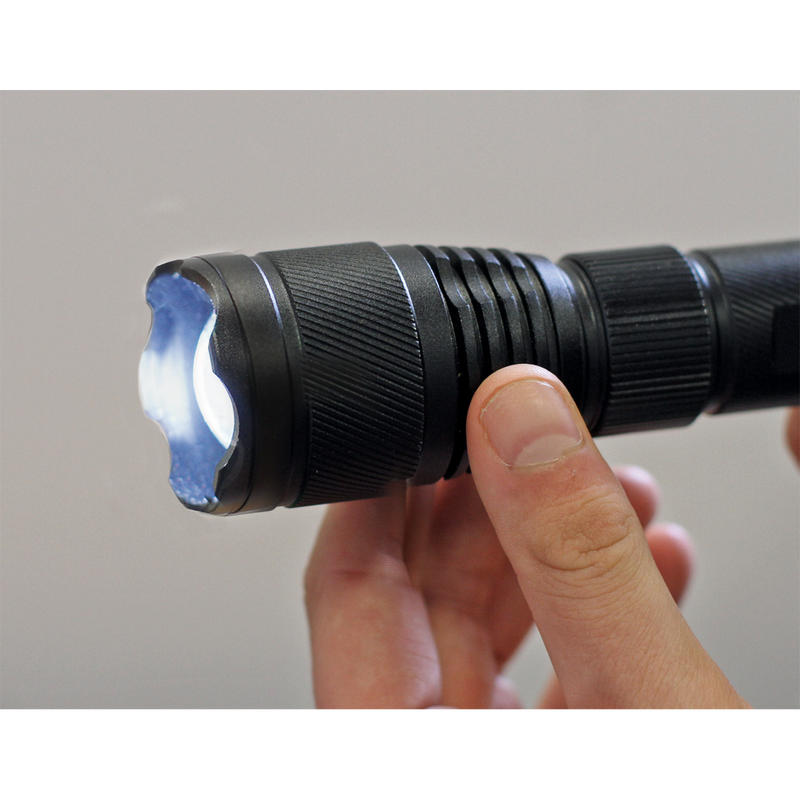 Aluminium Torch 10W CREE XPL LED Adjustable Focus Rechargeable with USB Port | Pipe Manufacturers Ltd..