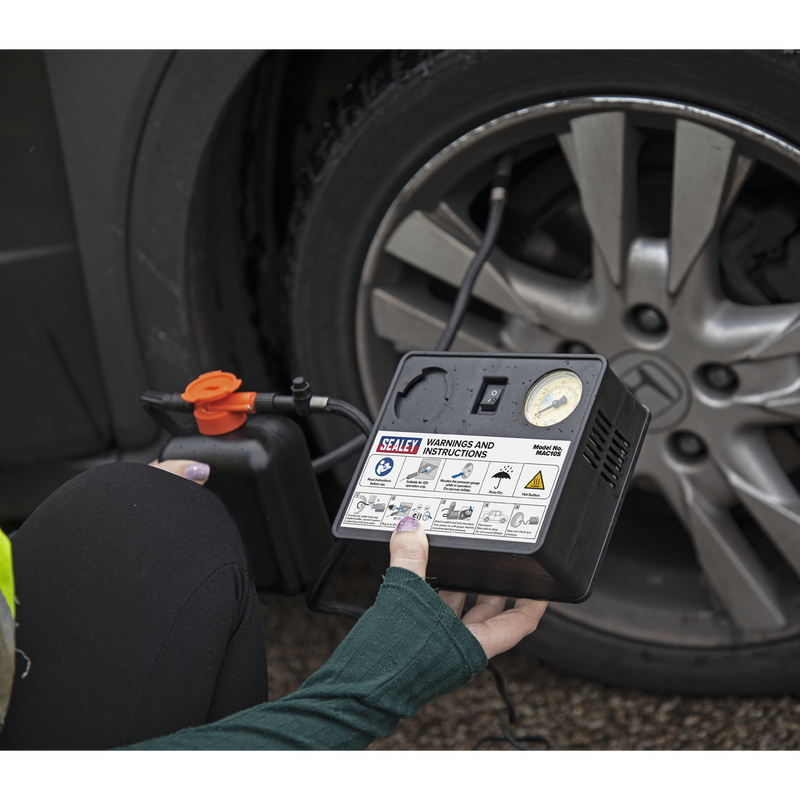Tyre Inflator 12V + Emergency Puncture Sealant Kit | Pipe Manufacturers Ltd..