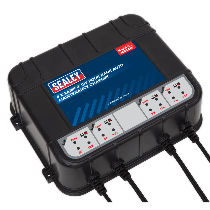 Four Bank 6/12V 8Amp (4 x 2A) Auto Maintenance Charger | Pipe Manufacturers Ltd..