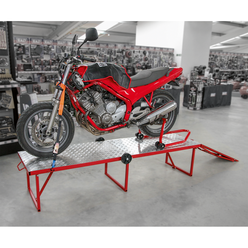 Motorcycle Portable Folding Workbench 360kg Capacity | Pipe Manufacturers Ltd..