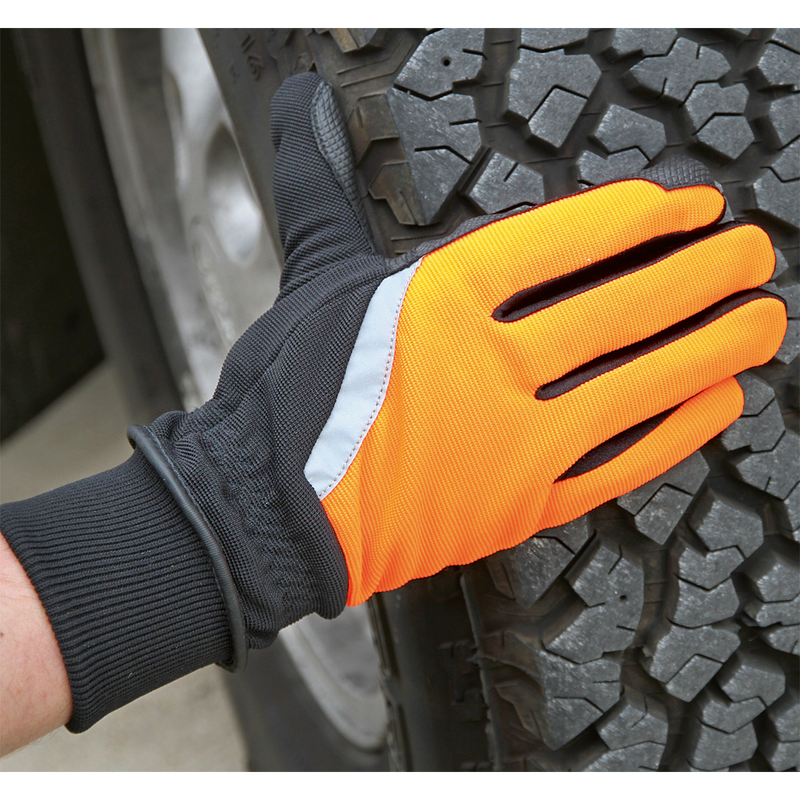 Mechanic's Gloves High Visibility PU Touch Thinsulate¨ - Large | Pipe Manufacturers Ltd..