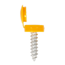 Numberplate Screw with Flip Cap 4.2 x 19mm Yellow Pack of 50 | Pipe Manufacturers Ltd..