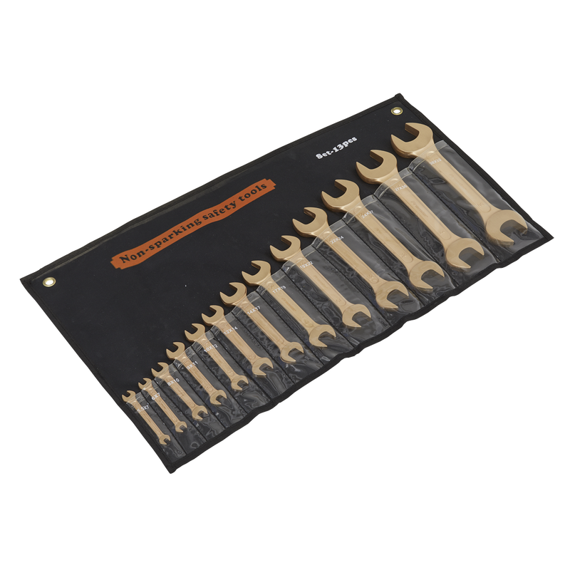 Double Open End Spanner Set 13pc Non-Sparking | Pipe Manufacturers Ltd..