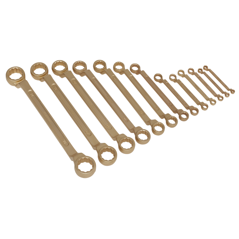 Double End Ring Spanner Set 13pc 5.5-32mm Non-Sparking | Pipe Manufacturers Ltd..