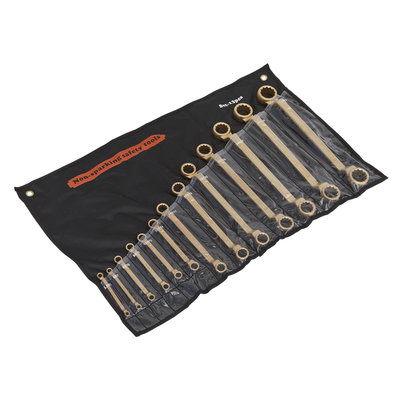 Double End Ring Spanner Set 13pc 5.5-32mm Non-Sparking | Pipe Manufacturers Ltd..