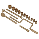 Socket Set 17pc 1/2"Sq Drive Non-Sparking | Pipe Manufacturers Ltd..