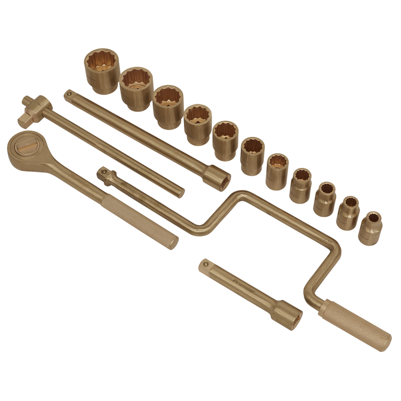 Socket Set 17pc 1/2"Sq Drive Non-Sparking | Pipe Manufacturers Ltd..