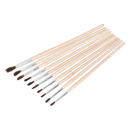Touch-Up Paint Brush Assortment 10pc Wooden Handle | Pipe Manufacturers Ltd..