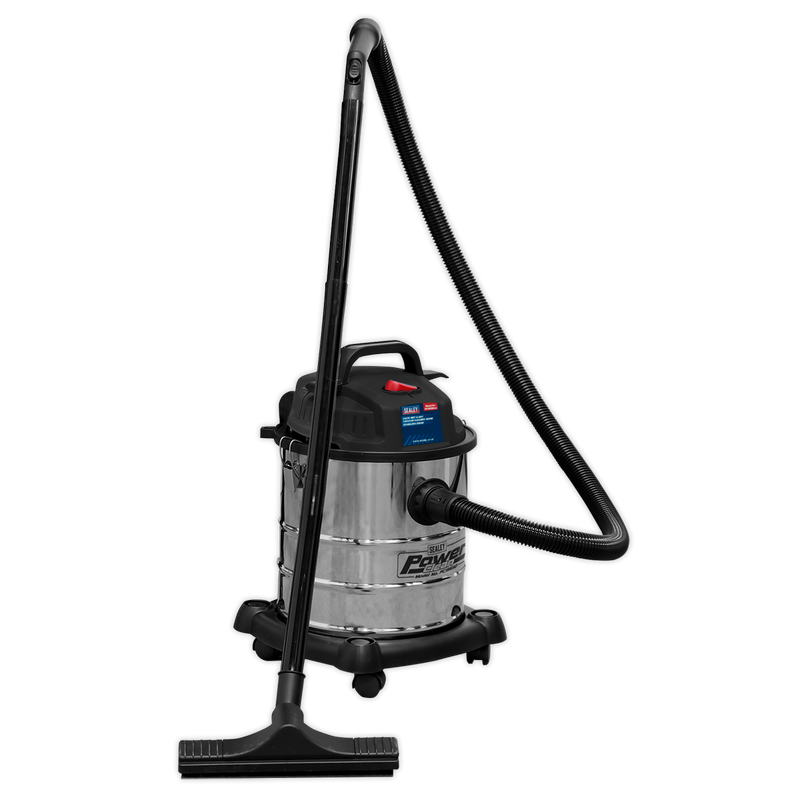 Vacuum Cleaner Wet & Dry 20L 1200W/230V Stainless Drum | Pipe Manufacturers Ltd..