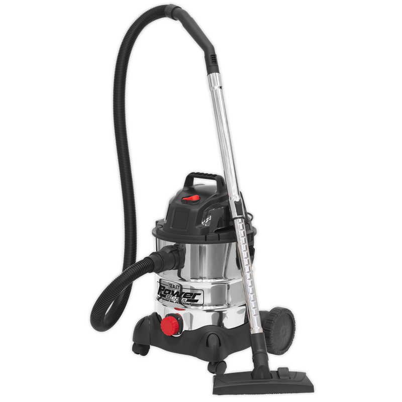 Vacuum Cleaner Industrial Wet & Dry 20L 1250W/230V Stainless Drum | Pipe Manufacturers Ltd..
