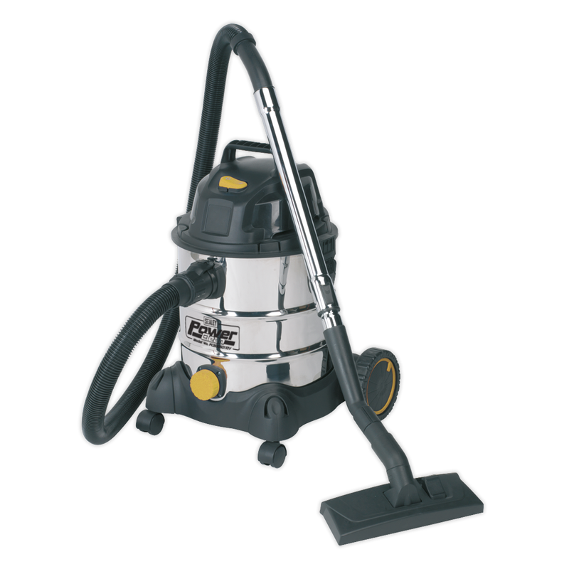 Vacuum Cleaner Industrial Wet & Dry 20L 1250W/110V Stainless Drum | Pipe Manufacturers Ltd..