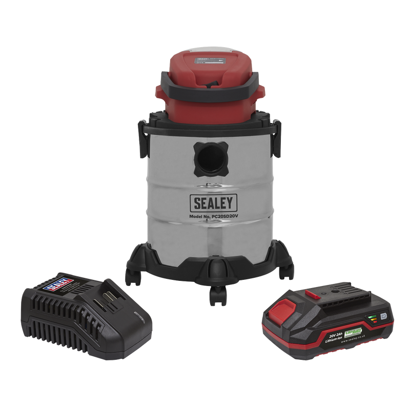 Vacuum Cleaner 20L Wet & Dry Cordless 20V with 2Ah Battery & Charger | Pipe Manufacturers Ltd..