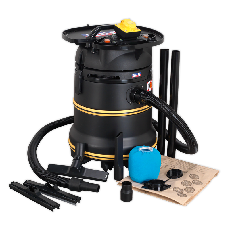Vacuum Cleaner Industrial Wet/Dry 35L 1200W/110V Plastic Drum Class M Self-Clean Filter | Pipe Manufacturers Ltd..
