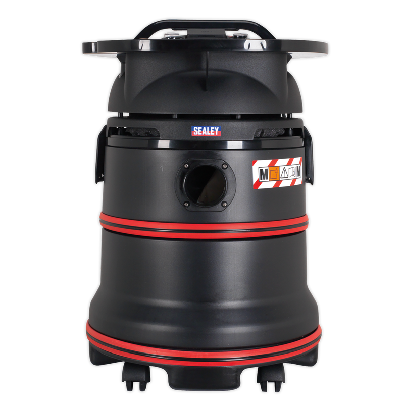 Vacuum Cleaner Industrial Wet/Dry 35L 1200W/230V Plastic Drum Class M Filtration Self-Clean Filter | Pipe Manufacturers Ltd..