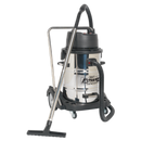 Vacuum Cleaner Industrial Wet & Dry 77L Stainless Steel Drum with Swivel Emptying 2400W | Pipe Manufacturers Ltd..