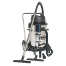 Vacuum Cleaner Industrial Wet & Dry 77L Stainless Steel Drum with Swivel Emptying 2400W | Pipe Manufacturers Ltd..